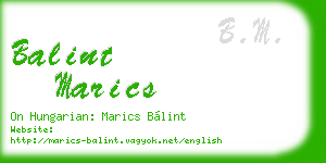 balint marics business card
