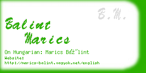 balint marics business card
